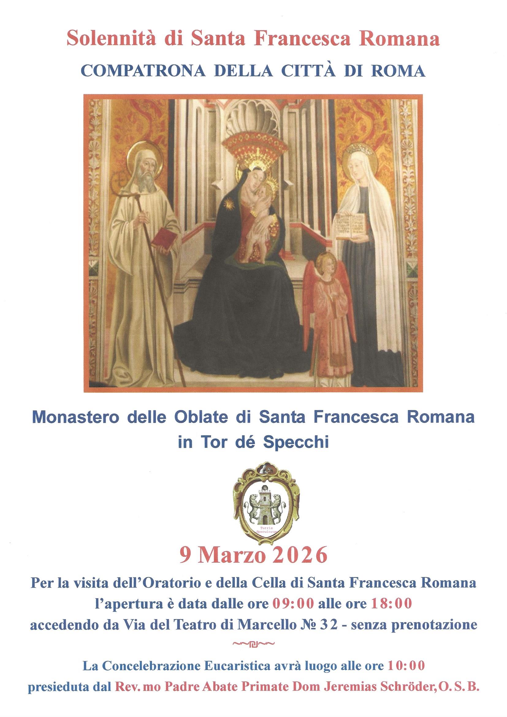 Solennità di Santa Francesca Romana - 9 Marzo 2026