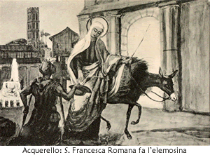Santa Francesca dona l'elemosina